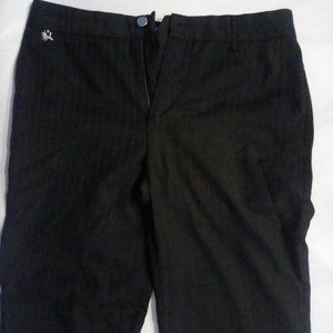 BLACK W PINSTRIPE SLACKS DRY CLEAN 30 X 32 LIKE NEW